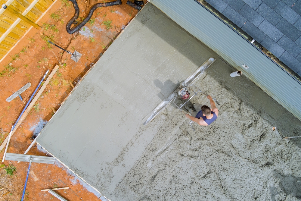 Concrete,Has,Been,Poured,For,Driveway,Of,New,House,Using